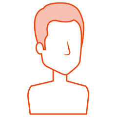 young man shirtless avatar character vector illustration design