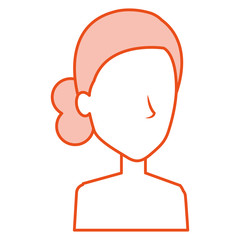 beautiful woman shirtless avatar character vector illustration design