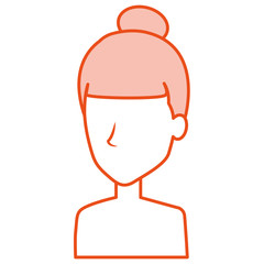 beautiful woman shirtless avatar character vector illustration design