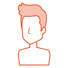 young man shirtless avatar character vector illustration design