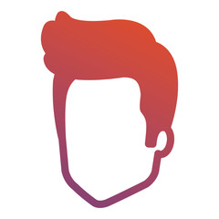 young man head avatar character vector illustration design