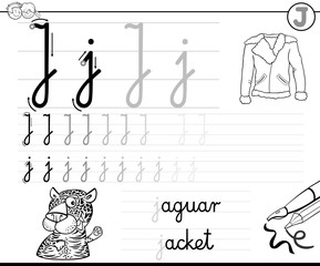 learn to write letter J workbook for kids