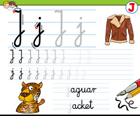 how to write letter J worksheet for kids