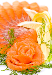 sliced smoked salmon