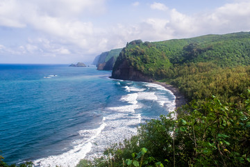 Coast of the island, the ocean in Hawaii