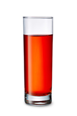 fresh Red drink in glass with clipping path isolated