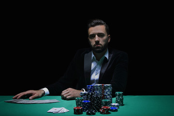 Player at the Poker table.