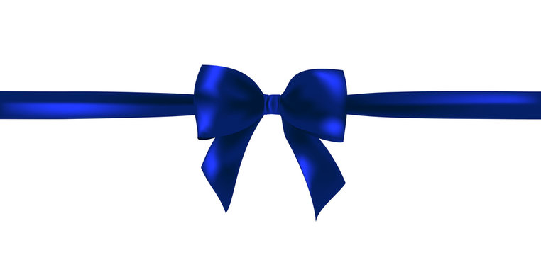 Vector dark blue ribbon bow