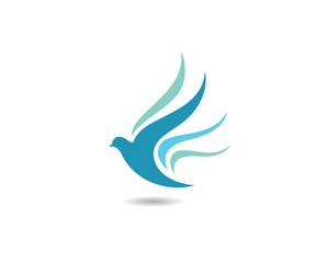 Fototapeta na wymiar Bird wing Dove Logo Template