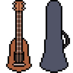 Obraz premium vector pixel art guitar