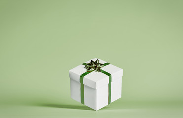 Gift box floating in background