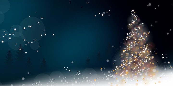 Weihnachten Lichterbaum - Blau/Weiß