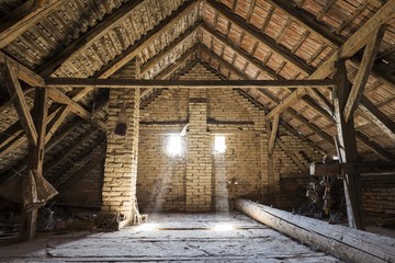 Fototapeta na wymiar old house attic