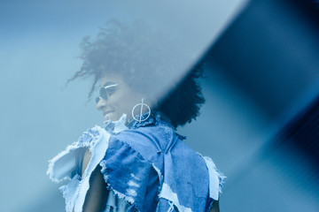 fashionable afro woman