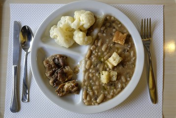 unique dish with legume soup