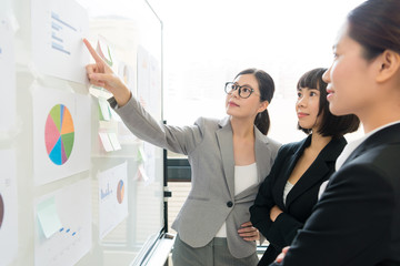 young beautiful female business worker leader