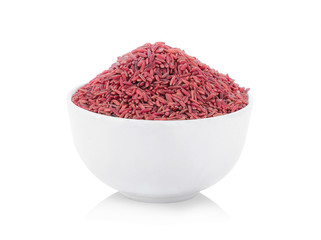 Riceberry / Organic riceberry from Thailand on white background.