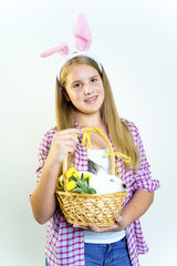 Girl with easter bunny