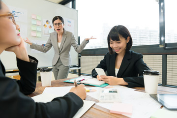 pretty young company female business manager