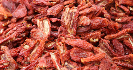 dried tomatoes on the mediterranean market