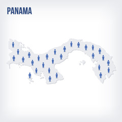 Vector people map of Panama. The concept of population.