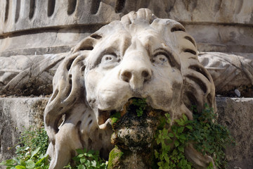 Statue tête de lion
