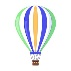 Hot air balloon icon. Cartoon illustration of hot air balloon vector icon for web design