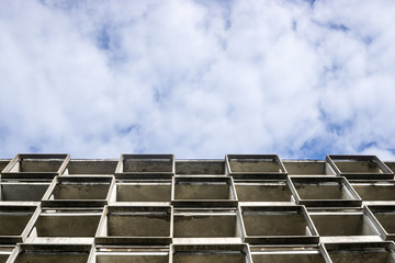 Sky above derelict building