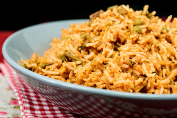Tasty Indian food basmati rice on a plate