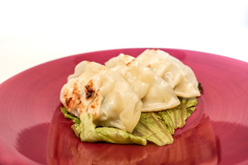 Chinese food Fried dumplings on plate