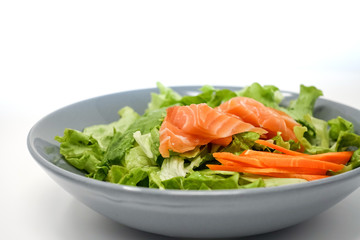 Fresh seafood salad with smoked salmon
