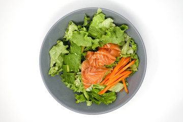 Fresh seafood salad with smoked salmon