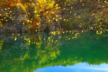Fall landscape on the lakes