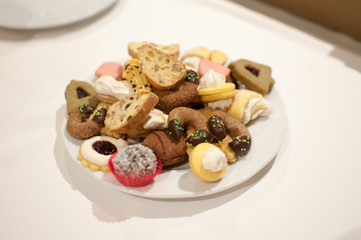variety of cookies on plate