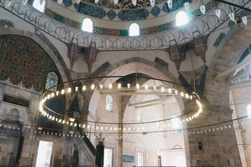 Obraz premium Interior of old Mosque in Edirne, Turkey