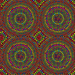 Seamless mosaic pattern with circles