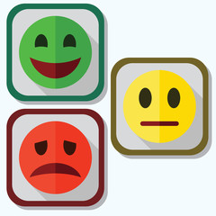 set of evaluation emoticons