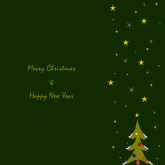 Naklejka na ściany i meble Weihnachtskarte - Merry Christmas & Happy New Year
