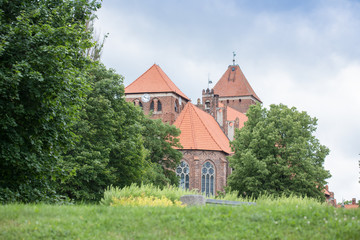 A XIV century Catholic Church in Ketrzyn, Rastenburg in Masuria lake Region Poland. Saint Georg / Sankt Georg church. Teutonic Knights 