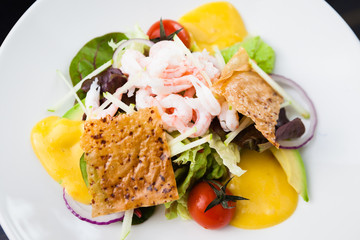 Shrimp salad with sauce