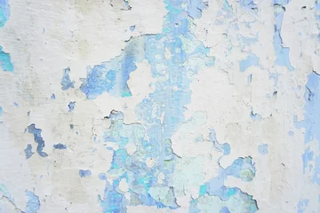 Zelfklevend Fotobehang Verweerde muur Blauwe muur met verschillende tinten van de achtergrondstructuur
