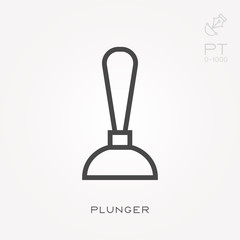 Line icon plunger