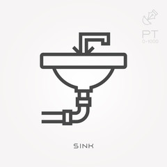 Line icon sink