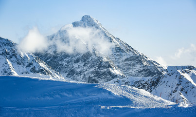 winter time and landscape of mountains 