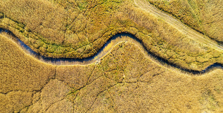 Riserva Naturale di Pian di Spagna - Valtellina (IT) - Vista aerea del canneto