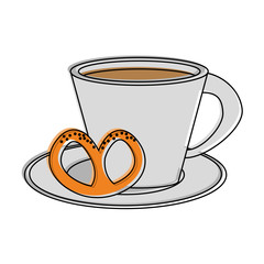 coffee with pastry icon image vector illustration design 