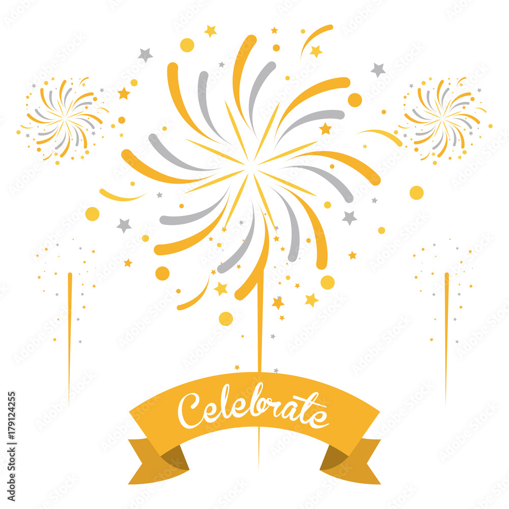 Canvas Prints Firework celebrations and congratulations icon vector illustration graphic design