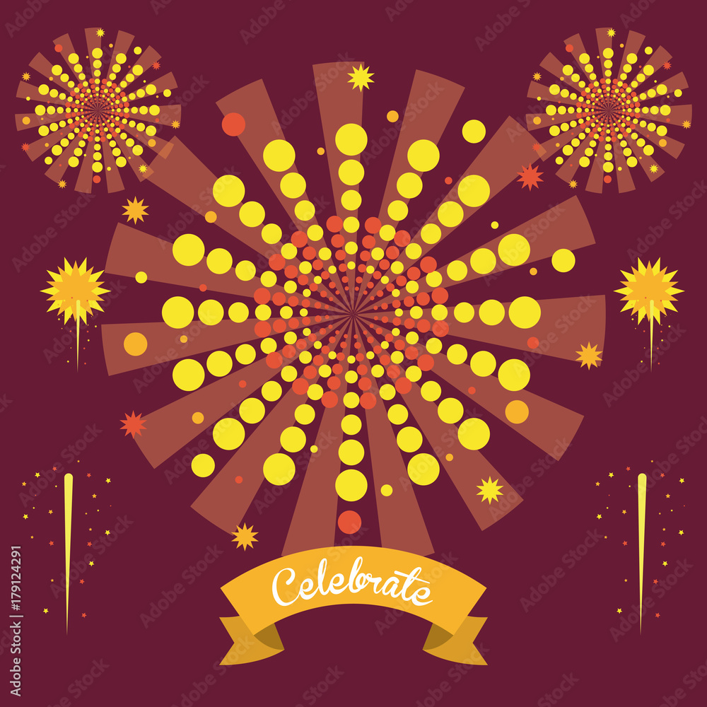 Canvas Prints Firework celebrations and congratulations icon vector illustration graphic design