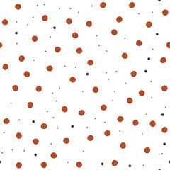 Hand Drawn Dots Asymmetrical Seamless Pattern, Dotted Swiss