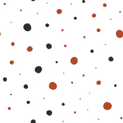 Hand Drawn Dots Asymmetrical Seamless Pattern, Dotted Swiss